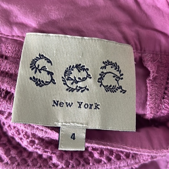 Sea New York Pink Purple Crochet Lace Embroidered Cutout Ruffle Mini Dress - 4 - Picture 10 of 13